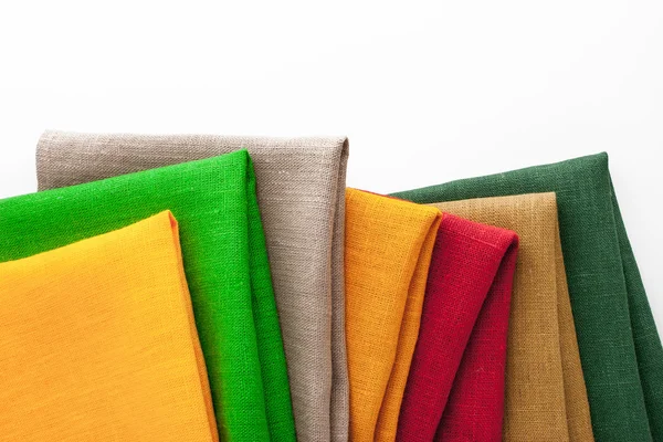 Set of colorful napkins on the white background — Stock Photo, Image