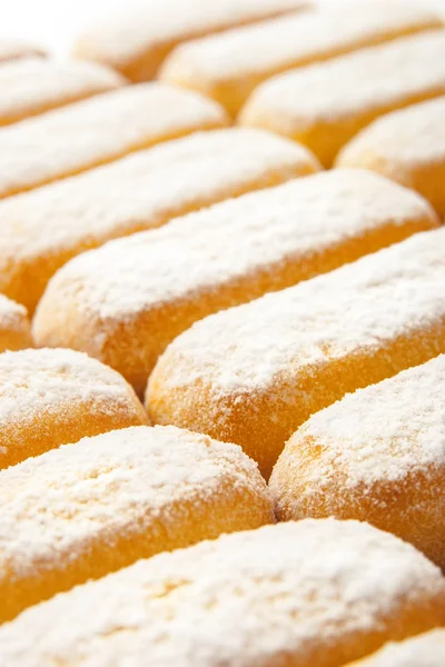 Μπισκότα με ζάχαρη άχνη φόντο κάθετη — Φωτογραφία Αρχείου