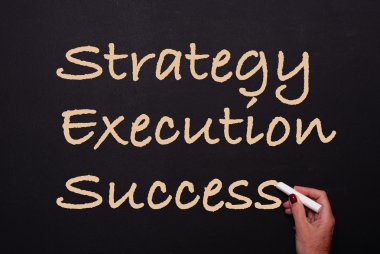 kadın yazma yazı tahtası strateji, yürütme, başarı