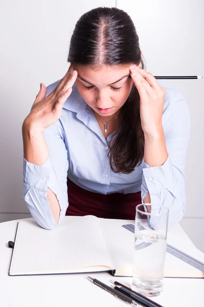 Young business woman is depressed over her work — Stock Photo, Image