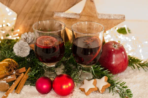 Svařené víno večer v adventu — Stock fotografie