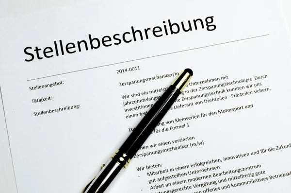 Stellenbeschreibung mit Stift — Stockfoto