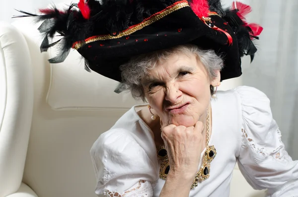 Stará žena nesnáší karneval — Stock fotografie