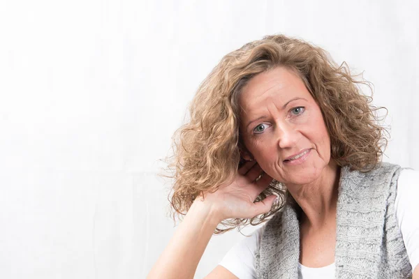 Portrait strong, smiling woman — Stock Photo, Image