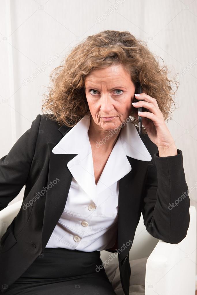 Female Manager on the phone