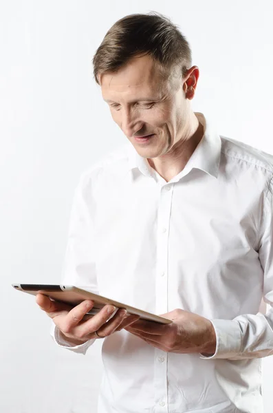 Man working with tablet — Stock Photo, Image