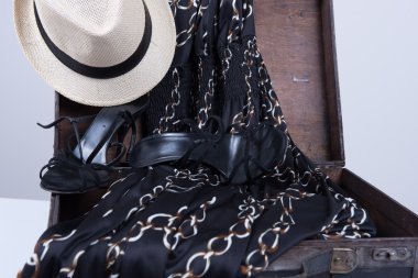 Bir yaz gezisi için Paketli vintage çanta