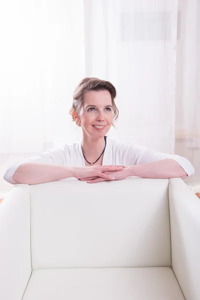 Portrait attractive woman with backlight — Stock Photo, Image