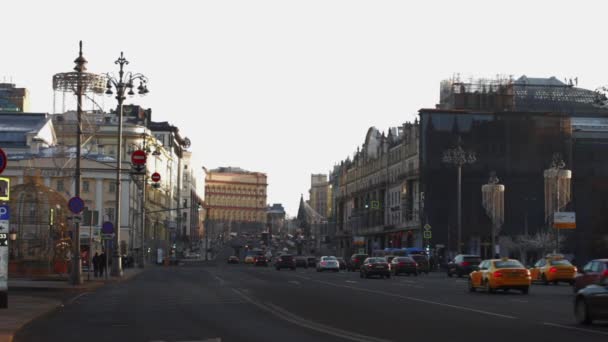 Moscou Russie Décembre 2020 Hôtel Metropol Passage Teatralny Météo Ensoleillée — Video