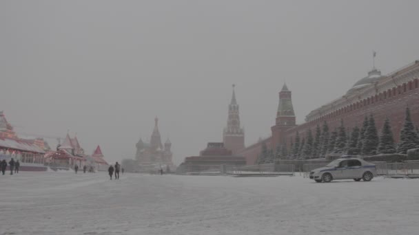 Moscou Rússia Dez 2020 Praça Vermelha Muro Kremlin Lado Leste — Vídeo de Stock