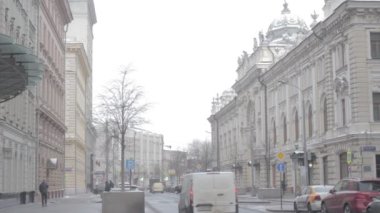 Moskova, Rusya, 12 Ocak 2021: Neglinnaya Caddesi 'ndeki Sandunov hamamının (19. yüzyıl) binası