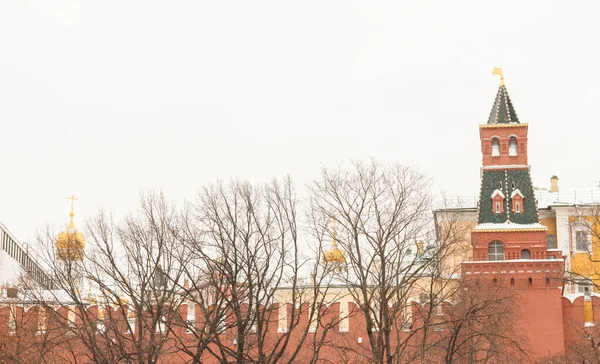 Moscú Rusia Muro Del Kremlin Torres Vista Desde Jardín Alexander — Foto de Stock