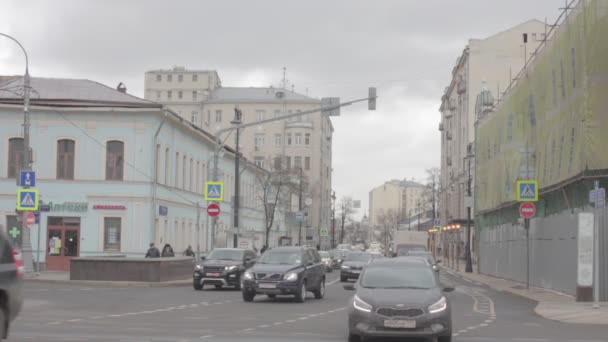 Moskou Rusland Mrt 2021 Bolsjaja Ordynka Straat Buurt Van Serpukhovskaja — Stockvideo