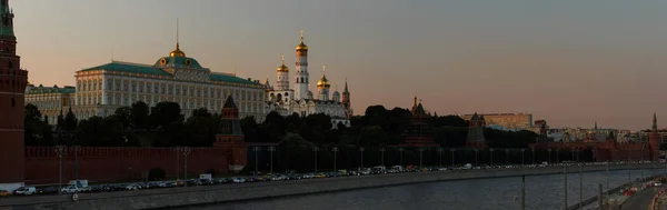 Moskau Russland Blick Auf Den Kreml Und Den Fluss Moskau — Stockfoto