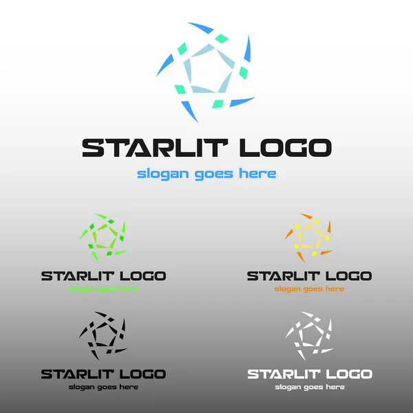 Yıldızların aydınlattığı Logo şablonu — Stok Vektör