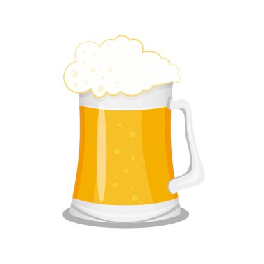 Bir bardak bira, vektör izole edilmiş beyaz arkaplan çizimi