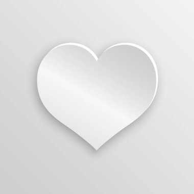 Sevgililer Günün kutlu olsun! Güzel kalp! Gri arka planda soyut kağıt sanat 3D Hearts. Sevgililer Günü kartı. Vektör izole illüstrasyonu