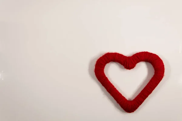 Tarjeta Felicitación Sobre Fondo Blanco Texto Rojo Feliz Día San — Foto de Stock