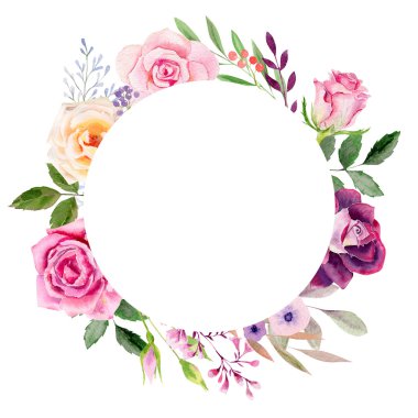 suluboya mockup clipart şablon gül / el boyalı