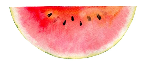 Watercolor hand painted slice of watermelon — Stock Photo, Image