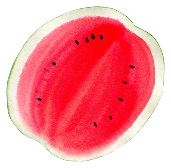Aquarell handbemalte Wassermelone — Stockfoto