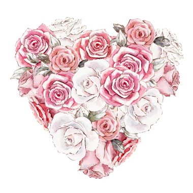 suluboya mockup clipart şablon gül / el boyalı