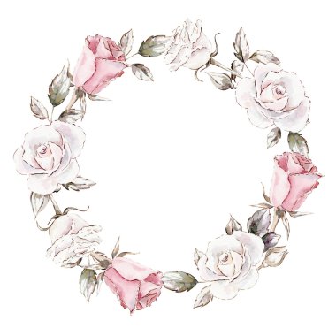 suluboya mockup clipart şablon gül / el boyalı