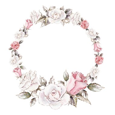 suluboya mockup clipart şablon gül / el boyalı