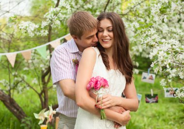 Güzel bir çift aşık romantik portresi