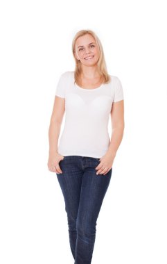 Beyaz arka plan üzerinde izole kadın kız