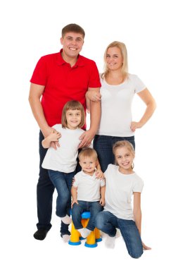 Mutlu aile anne, baba ve çocuklar