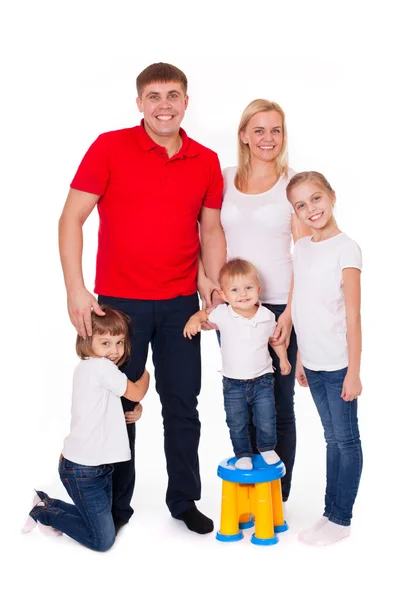 Lyckliga familjen mamma, pappa och barn — Stockfoto