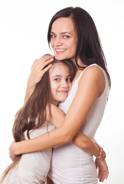 Porträtt av vackra mor och dotter — Stockfoto