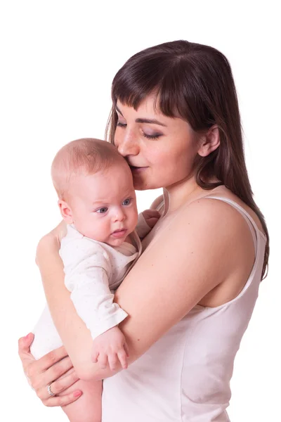 Niedliche Familienmutter und Baby — Stockfoto