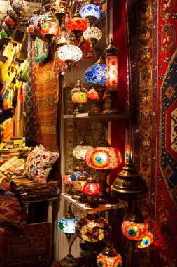 Beautiful ethnic turkish souvenirs at Grand Bazar Istanbul clipart