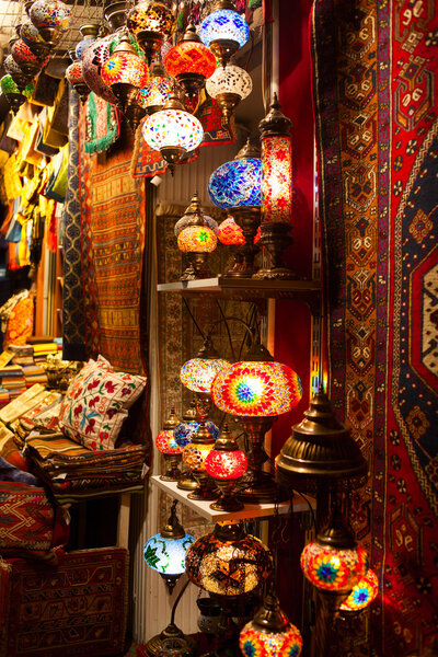 Beautiful ethnic turkish souvenirs at Grand Bazar Istanbul