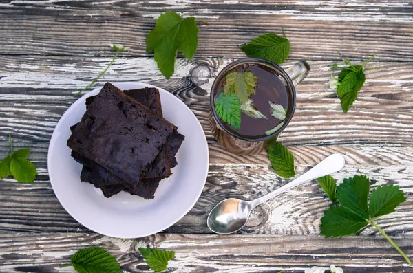 Chocolate brownie dessert — Stock Photo, Image