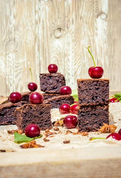 Schokoladenbrownie-Kuchen — Stockfoto