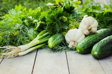Yeşil sebze ve otlar