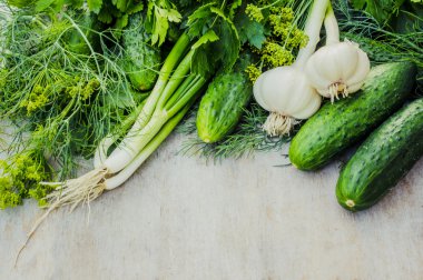 Yeşil sebze ve otlar