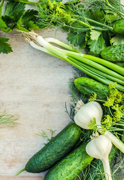 Green vegetables and herbs — Stock Photo, Image