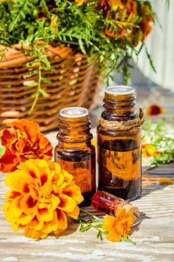 Küçük şişe temel kadife çiçeği yağı (Tagetes çiçek özü, tentür, infüzyon)