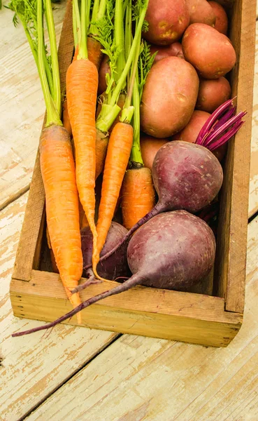 Food frame, market fresh food. Assorted organic vegetables and spices for healthy cooking and lifestyle on rustic wooden background with wooden cutting board in middle and copy space for text