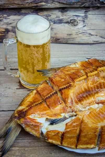Beer light with glass fish and smoked bream
