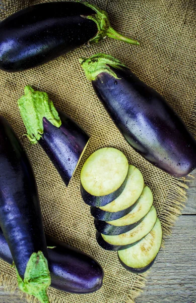 Vegetables. Ripe blue eggplant. — Stock Photo, Image