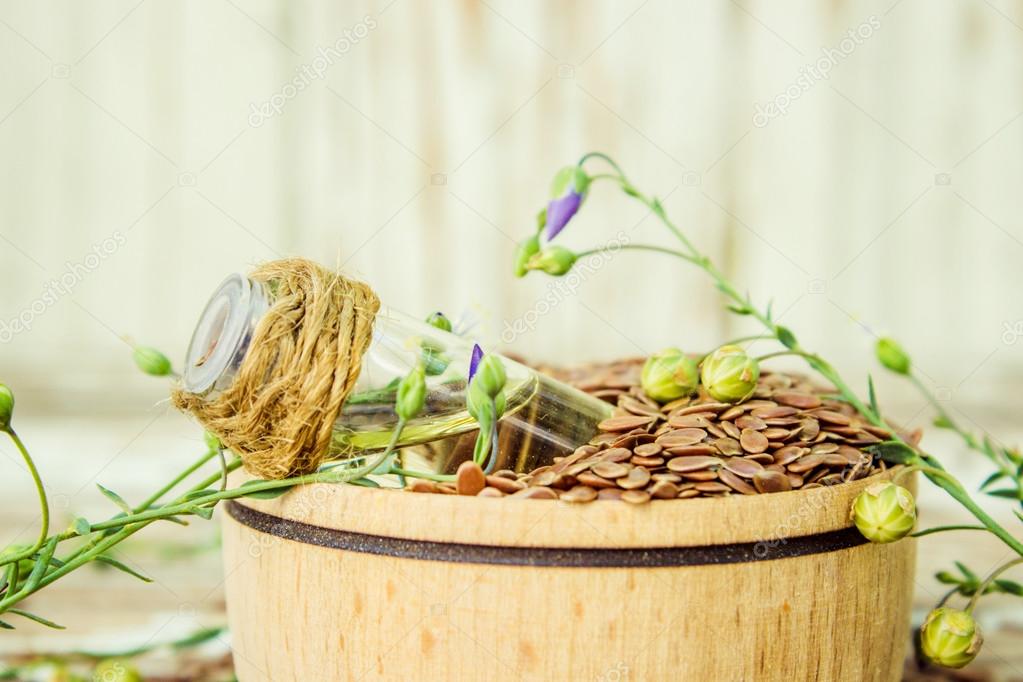 oil flax seeds for treatment (decoction, tincture, extract).