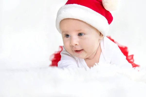 Dítě Převlečené Santa Clause Vánoce Selektivní Soustředění Lidé — Stock fotografie