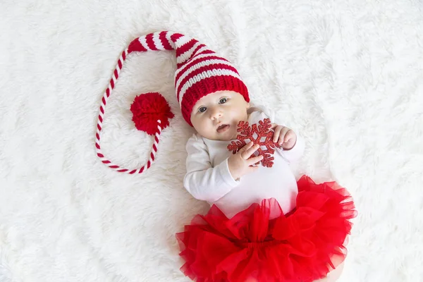 Baby Verkleed Als Kerstman Kerstmis Selectieve Focus Mensen — Stockfoto