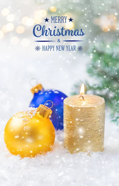 Feliz Navidad Vacaciones Tarjeta Felicitación Fondo Enfoque Selectivo Naturaleza — Foto de Stock