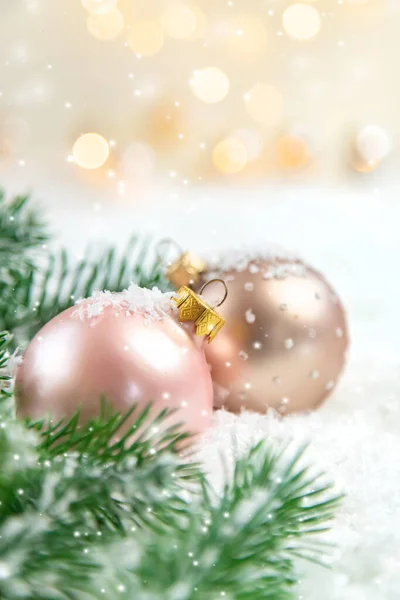 Christmas Background Beautiful Decor New Year Selective Focus Holiday — Stock Photo, Image